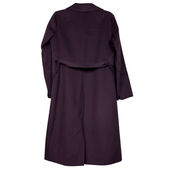 MaxMara ‘S Wool Eggplant Dark Purple Belted Wrap Long Coat - Picture 3 of 7